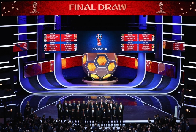 2018 FIFA 러시아 월드컵 조 추첨식이 2일 오전 러시아 모스크바 크렘린궁 콘서트홀에서 진행 중인 가운데 한국은 독일과 멕시코, 스웨덴과 함께 F조에 속하게 됐다. 사진= FIFA 러시아 월드컵 페이스북
