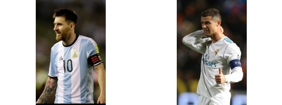 세계 최고의 축구선수로 꼽히는 바르셀로나의 메시(왼쪽)와 레알마드리드의 호날두.