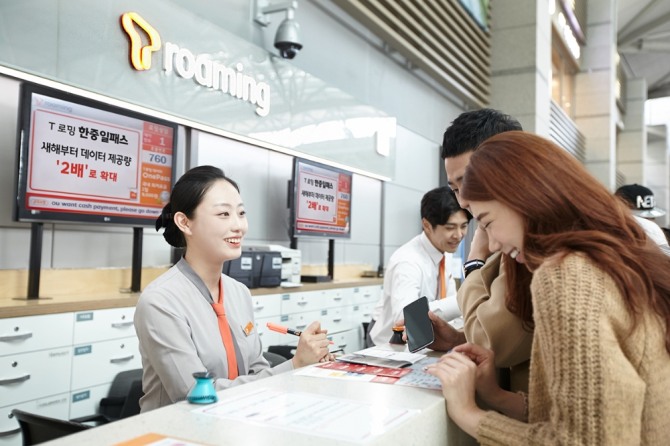 SK텔레콤이 ‘T로밍 한중일패스'의 데이터 제공량을 2배로 확대한다. SK텔레콤은 중국과 일본을 방문하는 고객을 위해 지난 9월 초 출시한 ‘T로밍 한중일패스’의 데이터 제공량을 2018년 1월 1일부터 기존 대비 2배로 늘린다.