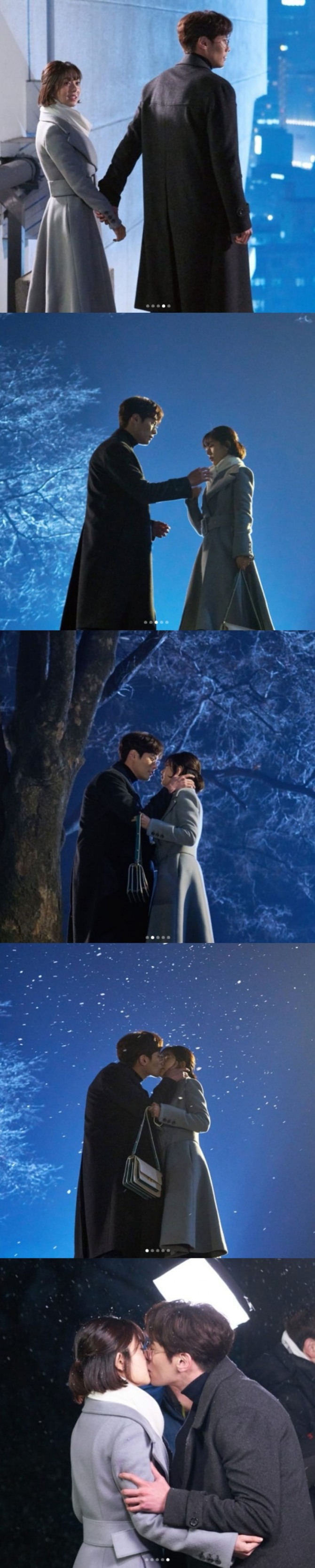 KBS2 월화드라마 '저글러스'에서 남치원 역의 최다니엘과 좌윤이 역의 백진희 키스 신 비하인드 컷이 공개돼 시선을 끌고 있다. 사진=최다니엘 팬인스타그램 캡처