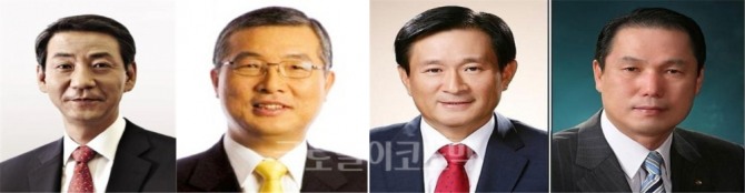 금융투자협회 4대 회장 선거에 4명의 금융투자업계인이 출사표를 던졌다. 사진 왼쪽부터 권용원 키움증권 대표이사, 손복조 토러스투자증권 회장, 정회동 전 KB투자증권 대표이사, 황성호 전 우리투자증권 대표이사//사진=금융투자협회