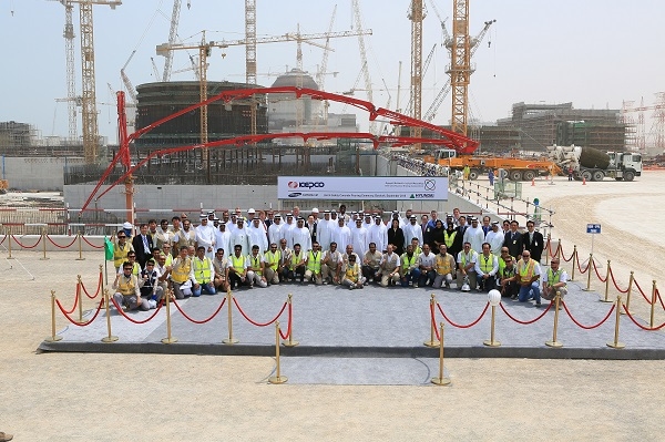한국전력공사 컨소시엄이 건설중인 아랍에미리트(UAE) 바라카 원전 4호기. 사진=한전.  