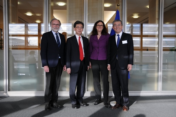  ‘제7차 한-EU 무역위원회’가 19일 벨기에 브뤼셀에서 열렸다. 사진=산업통상자원부. 