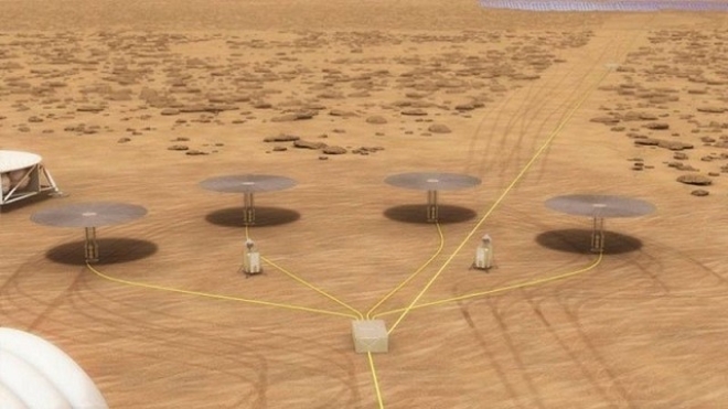 나사의 소형 원자로와 화성의 거주지 이미지. 자료=나사