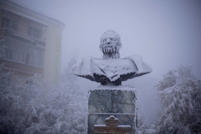 세계에서 가장 추운 곳 중 하나인 동 시베리아 사하공화국 오이먀콘은 영하 60도의 추위가 이어졌다. 자료=사이언스얼렛