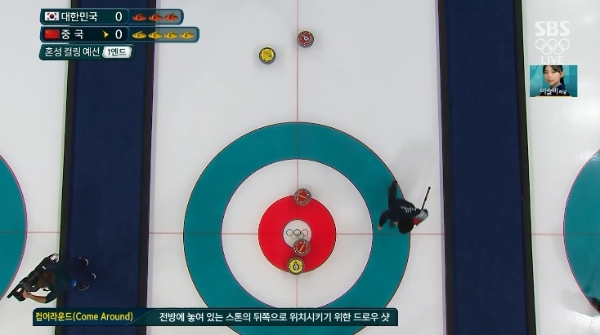 2018 평창 동계올림픽 SBS 컬링 중계 화면 캡처.