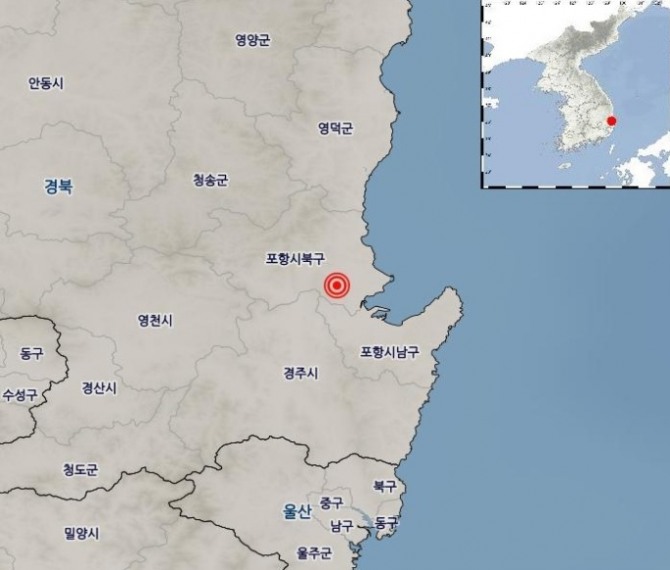 포항시북구에서 진도 규모 4.6의 지진일 11일 발생했다.