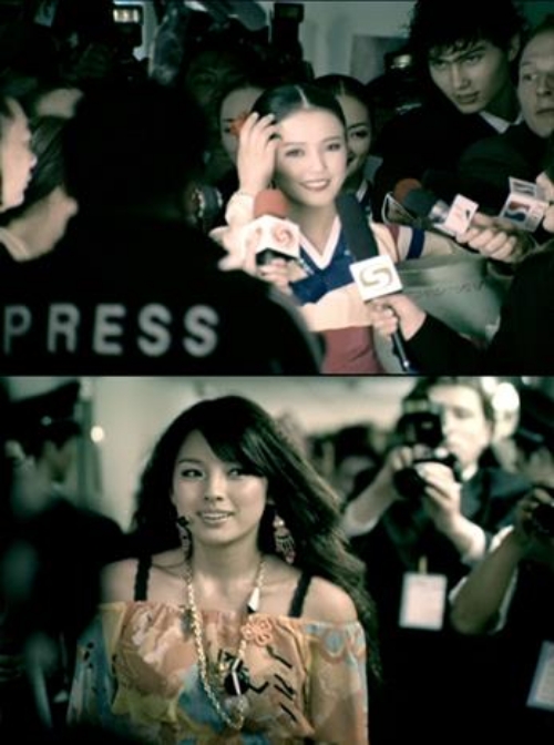 가수 이효리와 북한 무용수 조명애는 2005년 함께 삼성 애니콜 광고에 등장해 화제가 됐다. 사진=유튜브 화면 캡처