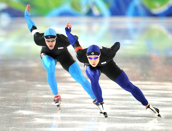 스피드스케이팅 500m 경기를 치르고 있는 선수들 모습. 사진=2018 평창동계올림픽 조직위원회 제공