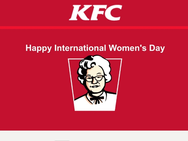 KFC말레이시아는 올해 세계 여성의 날을 맞아 로고에 있는 커널 샌더스(Harland Sanders) 얼굴 사진을 대신해 아내인 클라우디아 샌더스(Claudia Sanders)로 교체했다. 사진=KFC 제공
