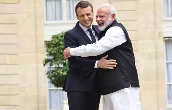 11일(현지 시간) 프랑스 마크롱 대통령과 인도 모디 총리는 '국제 태양광 연합'으로 명명한 연합체의 창설을 공동 선언했다. 자료=PMO인디아