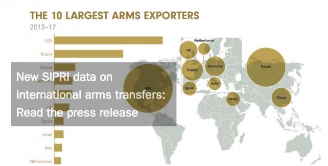 최근 5년간 세계 무기 수출국 상위 '랭킹5'는 미국, 러시아, 프랑스, ​​독일, 중국으로, 이들 5개국은 전 세계 무기 수출의 74%를 차지했다. 자료=SIPRI