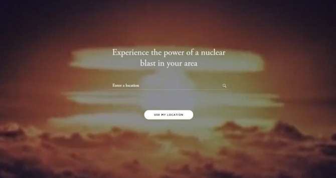 아웃라이더 파운데이션(Outrider Foundation)이 공개하고 있는 사이트에서 당신 지역에 핵이 폭발했을 때의 위력을 간접 체험할 수 있다. 자료=아웃라이더