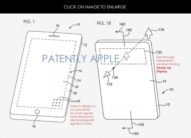 삼성전자와 애플이 특허 출원한 투명 스마트폰. 출처=Patently Apple