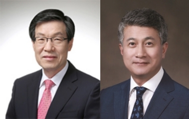 권오준 포스코 회장(왼쪽)과 장세욱 동국제강 부회장. 