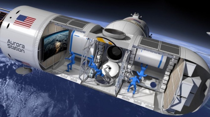 오로라스테이션은 10×4.2m 정도의 크기를 가진 우주호텔로 거주 공간에 4명의 투숙객과 2명의 승무원이 머물 수 있다. 자료=오리온스팬