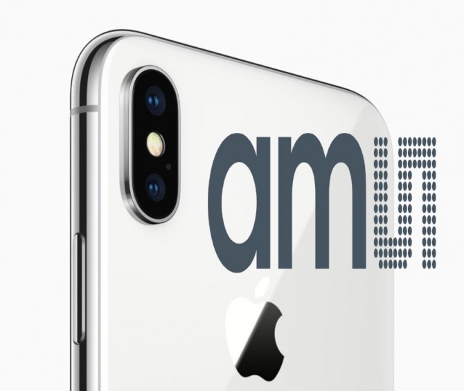 AMS는 매출의 약 35%를 애플에 의존하고 있으며, 그 중 대부분이 휴대전화 부품이기 때문에 애플의 반도체 독립 소식은 최악의 악재로 작용하고 있다. 자료=애플&AMS