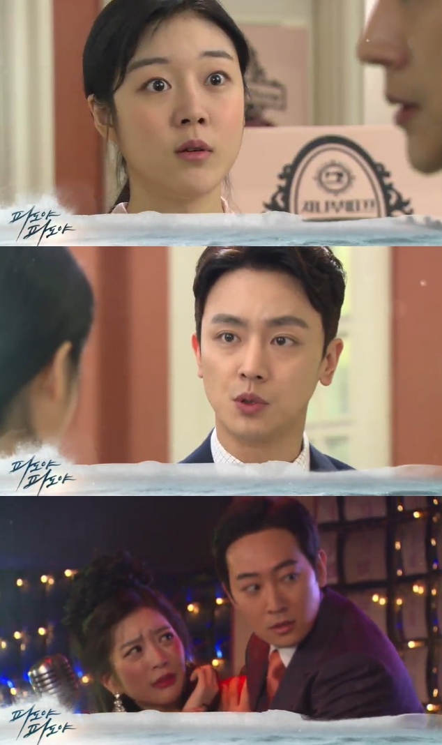 7일 오전 방송되는 KBS2 tv소설 '파도야 파도야' 59회에서는 오정훈(장재호)이 순영(서하)에게 의상실을 그만두라고 하자 서로 팽팽하게 기싸움을 벌이는 가운데 차상필(김견우)은 무대에서 취객에게 봉변을 당하는 복실(조아영)을 구해주는 반전이 그려진다. 사진=KBS 영상 캡처