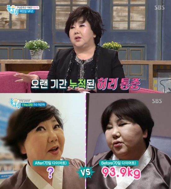 쿠싱증후군을 앓고 있는 가수 이은하의 근황이 공개됐다. 사진=SBS