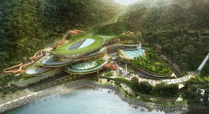홍콩섬 테마파크 홍콩해양공원(오션파크)에서 개발 중인 새로운 테마 시설 '따슈완워터파크(大樹湾水上楽園)'. 자료=홍콩해양공원