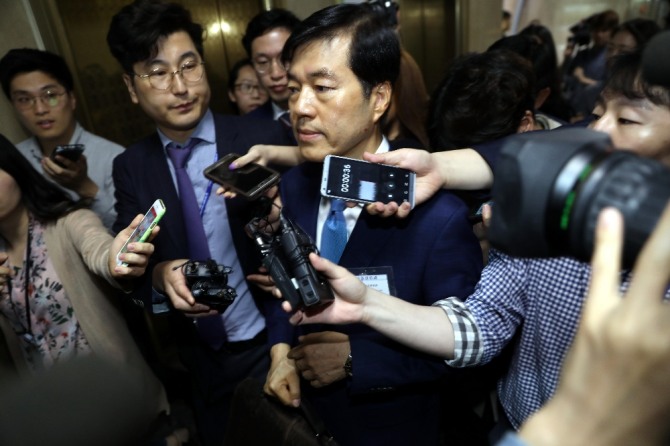 김태한 삼성바이오로직스 대표이사가 25일 분식회계 관련 감리위원회에 참석했다. 