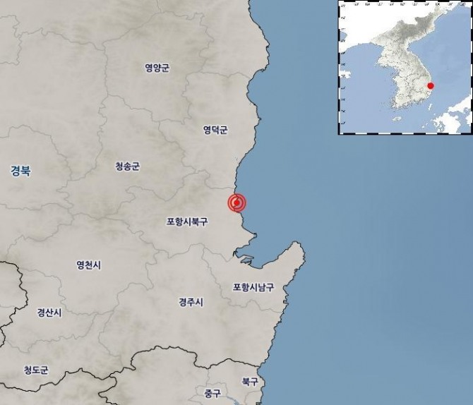 31일 경북 포항에서 규모 2.6 지진이 발생했다. 사진=기상청