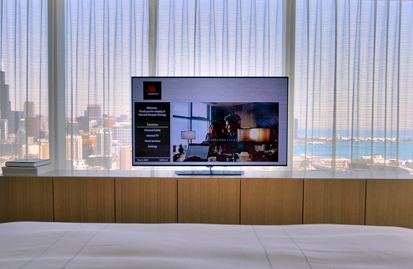 LG 올레드 호텔 TV가 객실에 설치된 모습. 출처=LG전자. 