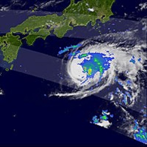 태풍 마리아 위성사진. 자료=위키백과.