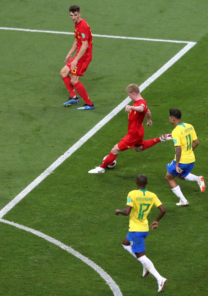 벨기에가 우승후보 브라질을 2-1로 격파하고 4강에 진출했다. 사진=뉴시스