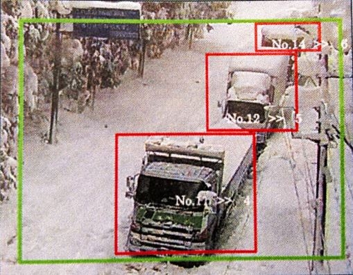 인공지능(AI)에 의한 교통장애 감지 이미지.