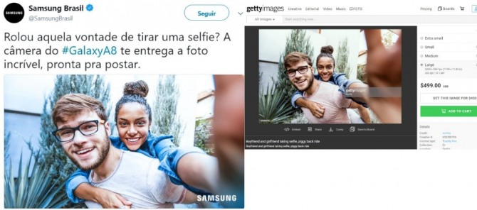 삼성 브라질 법인이 자사 스마트폰을 홍보하기 위해 공식 트위터·페이스북에 올린 인물 사진이 '가짜 갤럭시폰 사진'으로 판명돼 빈축을 사고 있다.