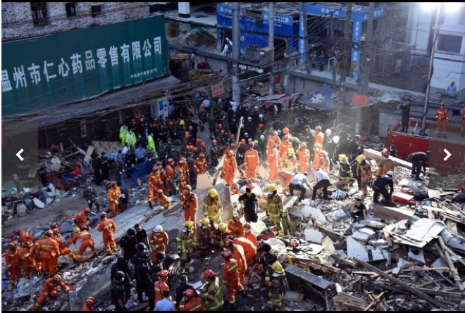2016년 10월 10일 저장성 원저우시에서 주거빌딩 4동이 갑자기 붕괴해 8명이 사망하고, 20명 이상이 부상당했다.