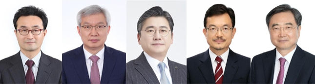 박원주 특허청장, 이태호 외교부 2차관, 정승일 산업부 1차관, 조세영 국립외교원장, 조현 외교부 1차장(왼쪽부터)