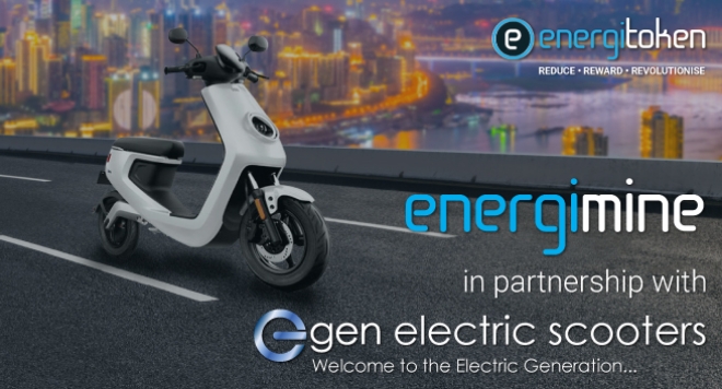 에너지마인(Energy Mine)이 영국 전기 스쿠터 제조사 'eGen'과 금일(현지시간 4일) 파트너십을 체결했다. 자료=에너지마인