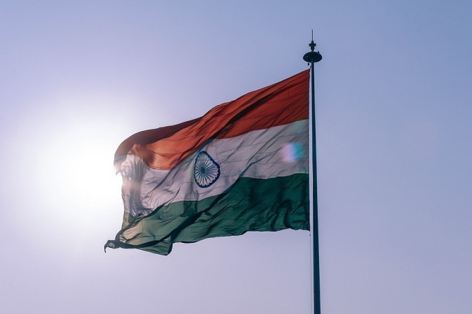 인도 국기 이미지사진. 