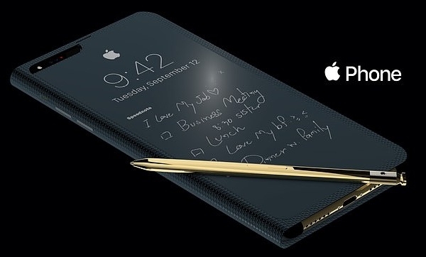 이태리 디자이너의 아이폰2019버전 렌더링에는 아이폰 뒷면에  노트를 할 수 있는 기능의 컨셉이 담겨 있다.(사진=ADR 스튜디오)