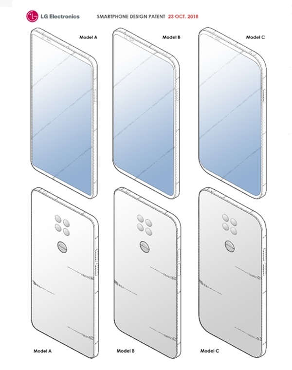 LG전자가 지난 23일자로 미국특허를 받은 차세대 스마트폰 도면 (사진=미특허청, 렛츠고디지털)