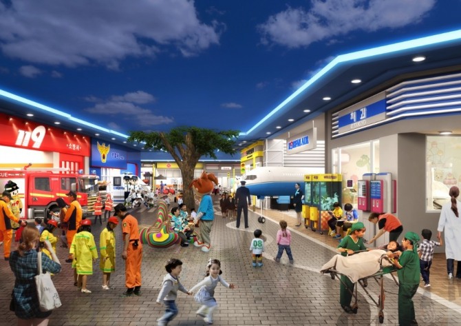 별내역 파라곤 스퀘어의 키즈&맘 카페는 단순히 놀이시설 만을 갖춘 것이 아니라 직업체험관까지 있어 어린이들의 다양한 체험과 교육까지 겸할 수 있는 점 또한 별내역 현장은 물론 강북을 아우르는 명소로 발돋음 할 수 있을 것이라는 근거가 되고 있다. 사진=동양건설산업. 