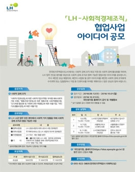 'LH·사회적경제조직 협업 사업 아이디어 공모전' 포스터. 사진=한국토지주택공사