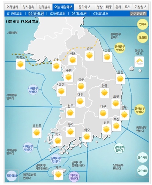 전국날씨. 사진=기상청