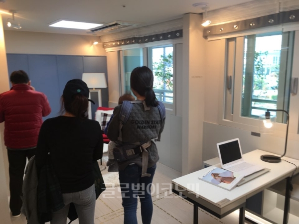 59C타입 유니트 내부. 가변형벽체를 허물고 방을 확장한 형태다.