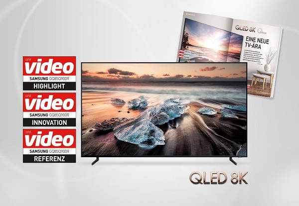 삼성전자가 최근 출시한 ΄QLED 8K΄ TV가 권위 있는 독일 AV 전문 평가지 '비디오(Video)'로부터 최고의 TV라는 평가를 받았다. 사진=삼성전자.