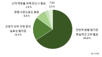 산업안전보건 규정 강화와 관련한 의견. 표=한경연