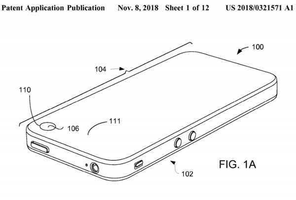 노치폰의 원조 애플이 지난 6월27일 미특허청에 피어싱폰 특허를 출원했다. (사진=미특허청/렛츠고디지털)