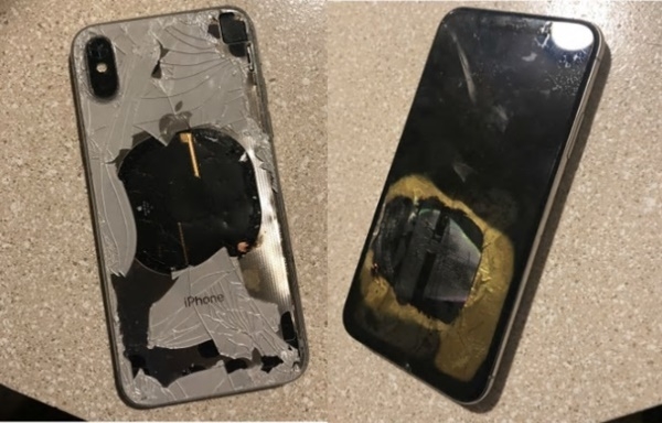 미국워싱턴주에 사는 라헬 모하매드라는 아이폰X 사용자가 iOS12.1로 업데이트하던중 폭발사고를 당했다. (사진=라헬 모하매드 트위터, 가제트360)