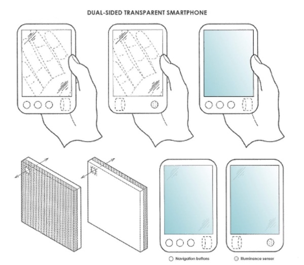 소니가 특허출원한 양면 스마트폰 (사진=WIPO,렛츠고디지털)