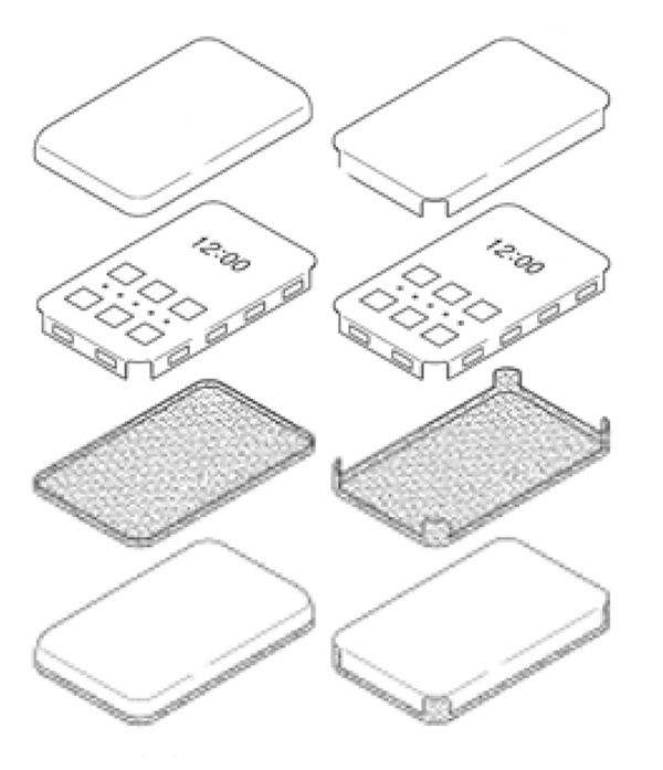 4면 화면을 가진 스마트폰 실용신안 특허 출원 디자인(사진=WIPO/렛츠고디지털)