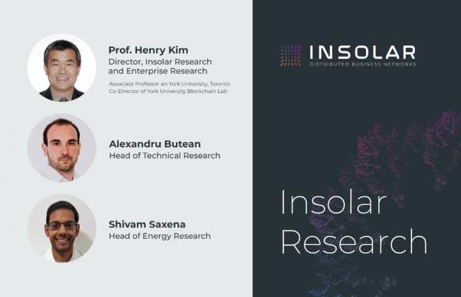 블록체인 솔루션을 개발하는 '인솔라(Insolar)'는 19일(현지 시간) 북미와 유럽의 대표적인 블록체인 학자를 모아 '인솔라 리서치(Insolar Research)'를 설립했다. 자료=인솔라