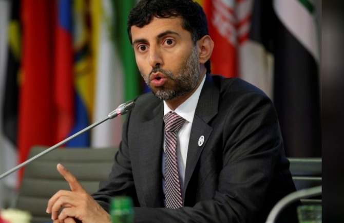 수하일 알마즈루에이 아랍에미리트연합(UAE) 석유장관이 23일 쿠에이트에서 열린 기자회견에서 발언하고 있. 사진=로이터통신