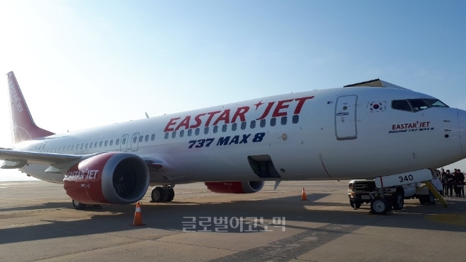 이스타항공이 도입한 보잉 787-MAX8(HL8340). 사진=길소연 기자